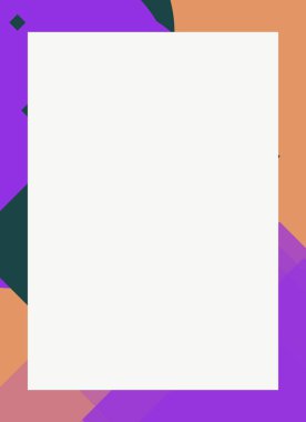 Dekoratif desen tasarımlı renkli, soyut el ilanı kapağı çerçevesi