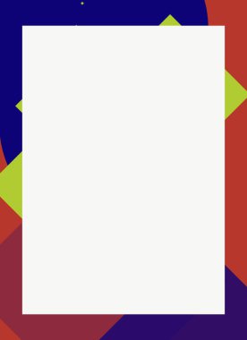 Dekoratif desen tasarımlı renkli, soyut el ilanı kapağı çerçevesi