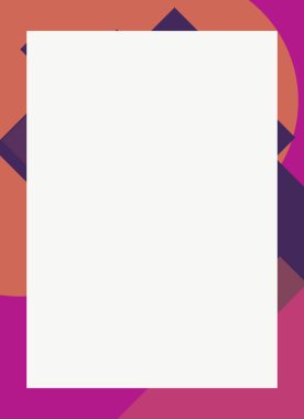 Dekoratif desen tasarımlı renkli, soyut el ilanı kapağı çerçevesi