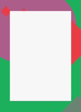 Dekoratif desen tasarımlı renkli, soyut el ilanı kapağı çerçevesi