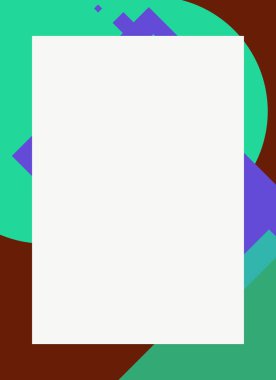 Dekoratif desen tasarımlı renkli, soyut el ilanı kapağı çerçevesi