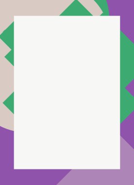 Dekoratif desen tasarımlı renkli, soyut el ilanı kapağı çerçevesi