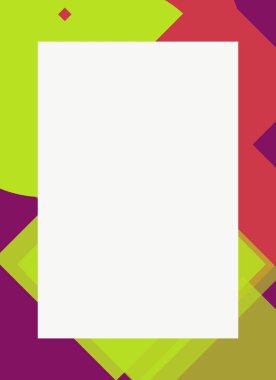 Dekoratif desen tasarımlı renkli, soyut el ilanı kapağı çerçevesi