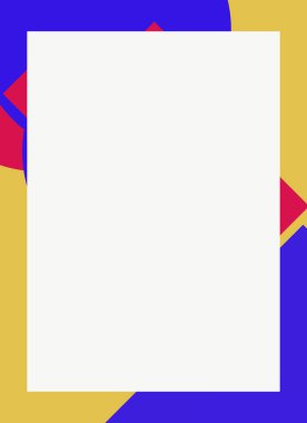 Dekoratif desen tasarımlı renkli, soyut el ilanı kapağı çerçevesi