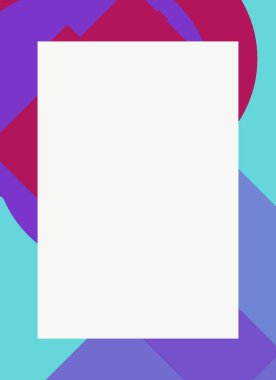 Dekoratif desen tasarımlı renkli, soyut el ilanı kapağı çerçevesi