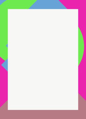 Dekoratif desen tasarımlı renkli, soyut el ilanı kapağı çerçevesi