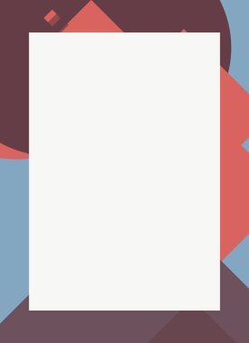 Dekoratif desen tasarımlı renkli, soyut el ilanı kapağı çerçevesi