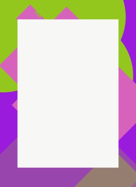 Dekoratif desen tasarımlı renkli, soyut el ilanı kapağı çerçevesi