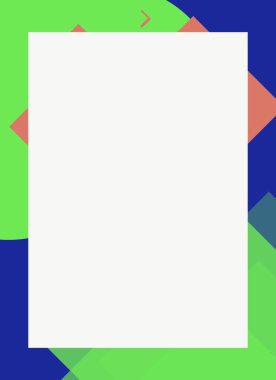 Dekoratif desen tasarımlı renkli, soyut el ilanı kapağı çerçevesi