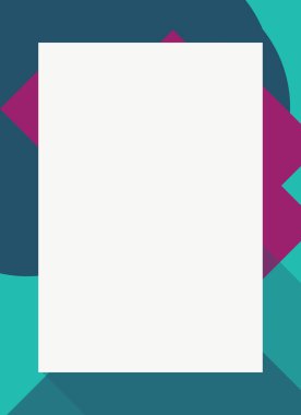 Dekoratif desen tasarımlı renkli, soyut el ilanı kapağı çerçevesi