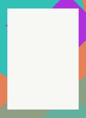 Dekoratif desen tasarımlı renkli, soyut el ilanı kapağı çerçevesi