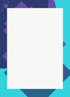 Dekoratif desen tasarımlı renkli, soyut el ilanı kapağı çerçevesi