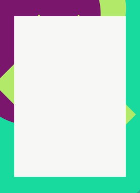 Dekoratif desen tasarımlı renkli, soyut el ilanı kapağı çerçevesi