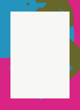 Dekoratif desen tasarımlı renkli, soyut el ilanı kapağı çerçevesi