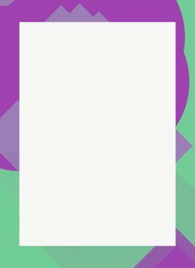 Dekoratif desen tasarımlı renkli, soyut el ilanı kapağı çerçevesi