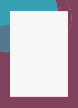 Dekoratif desen tasarımlı renkli, soyut el ilanı kapağı çerçevesi