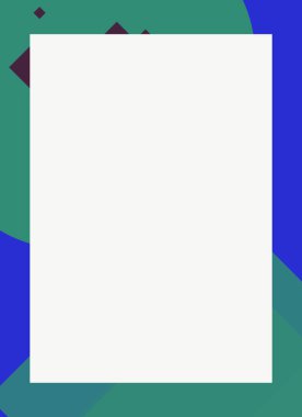 Dekoratif desen tasarımlı renkli, soyut el ilanı kapağı çerçevesi