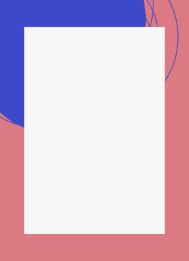 Dekoratif desen tasarımlı renkli, soyut el ilanı kapağı çerçevesi