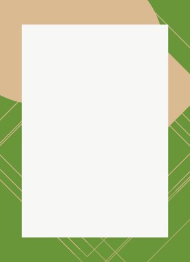 Dekoratif desen tasarımlı renkli, soyut el ilanı kapağı çerçevesi