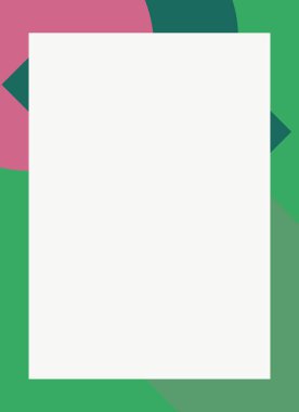 Dekoratif desen tasarımlı renkli, soyut el ilanı kapağı çerçevesi