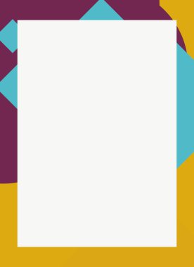 Dekoratif desen tasarımlı renkli, soyut el ilanı kapağı çerçevesi