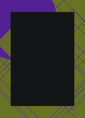 Dekoratif desen tasarımlı renkli, soyut el ilanı kapağı çerçevesi