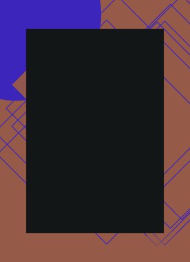 Dekoratif desen tasarımlı renkli, soyut el ilanı kapağı çerçevesi