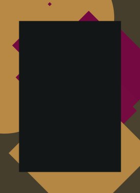 Dekoratif desen tasarımlı renkli, soyut el ilanı kapağı çerçevesi