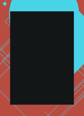 Dekoratif desen tasarımlı renkli, soyut el ilanı kapağı çerçevesi