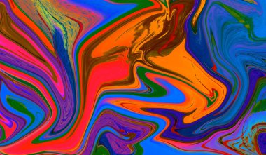 Renkli Soyut Modern El Boyalı Kusursuz Arkaplan Girdap Şablonu Tasarımı