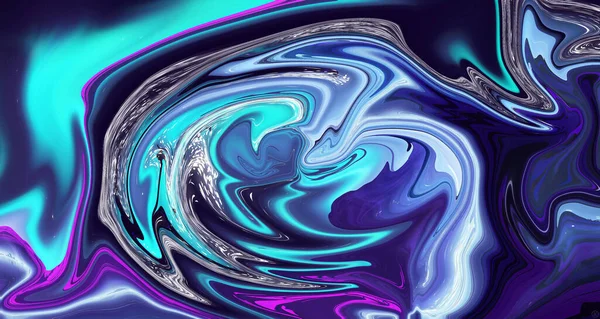 色彩艳丽的现代手绘液体背景旋涡图案设计 — 图库照片