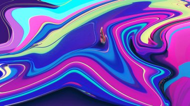 Renkli Soyut Yağlı Boyalı Modern El Boyalı Sıvı Arkaplan Girdap Deseni Tasarımı