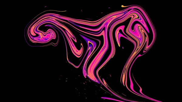 色彩艳丽的抽象油画现代手绘液体背景旋涡图案设计 — 图库照片