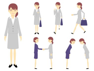 Ofis çalışanı poz koleksiyonu (kadın)