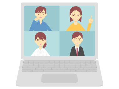 Uzak çalışma ve uzak konferansın görüntüsü