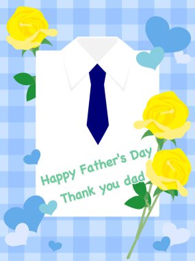 Babalar Günü, gömlek mesajı kartı (dikey konum)