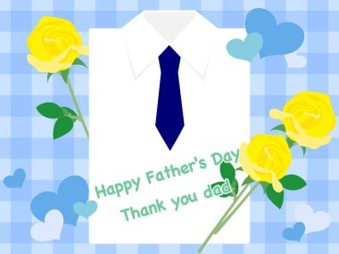 Babalar Günü, gömlek mesajı kartı (yatay konum)