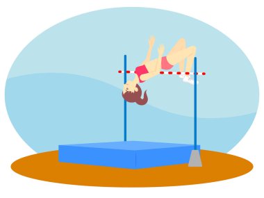 Yüksek atlama yapan bir bayan atlet tasviri