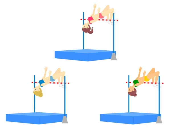 Yüksek atlama yapan bir bayan atlet tasviri