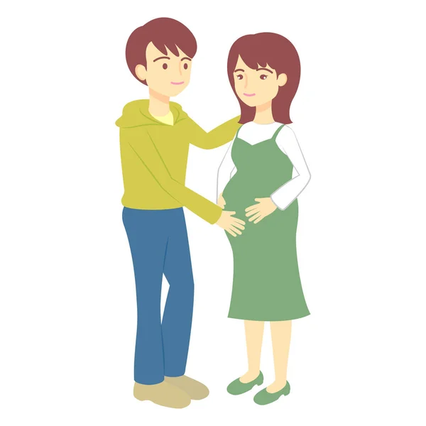 Hamile bir kadın ve kocasının hamilelik resmi.