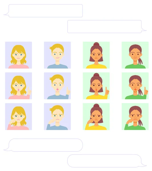 Kişi simgeleri ve konuşma baloncukları çizimi