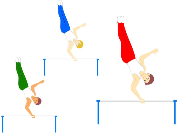 Turnen Artistieke Gymnastiek Mannen Horizontale Bar — Stockvector