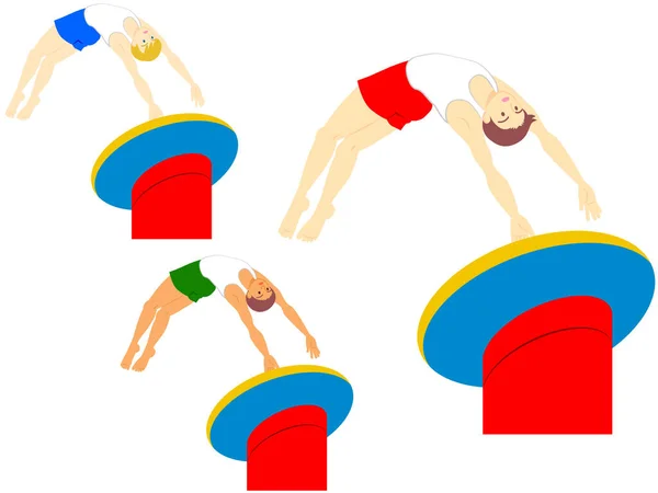 Jimnastik Sanatsal Jimnastik Erkekler Kasası — Stok Vektör