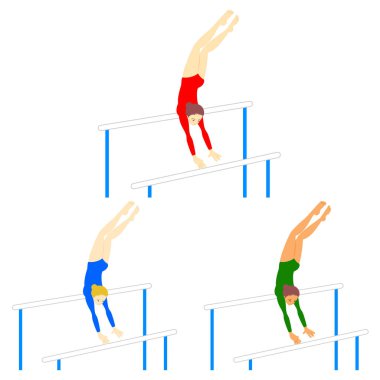 Jimnastik müsabakası Kadınlar düzensiz çizim seti