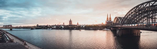 panorama of river at cologne - germany