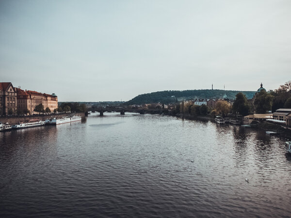 Moldau at Prague, Czech Republic in vintage style