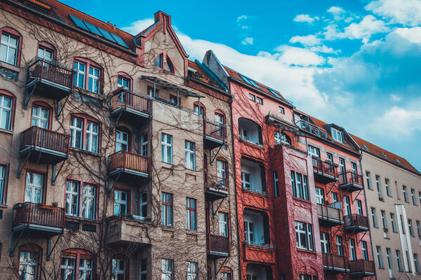 Brown and red facades at berlin, germany