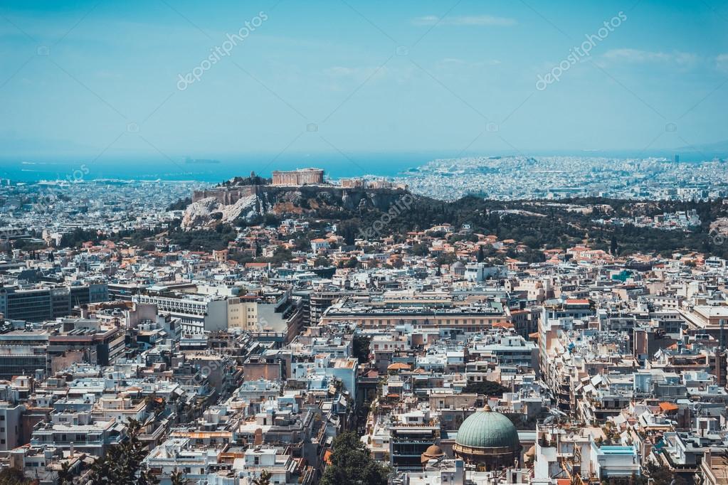 Overview over the rooftops of Athens, Greece ⬇ Stock Photo, Image by