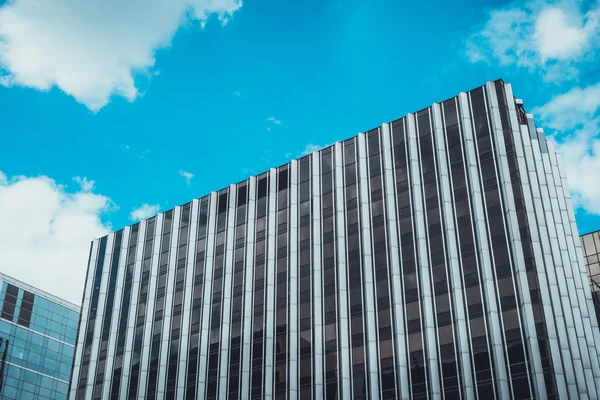 Ampla face do edifício de escritórios com linhas verticais — Fotografia de Stock