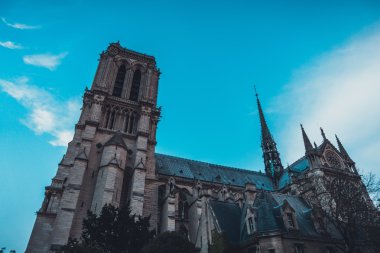 Notre Dame De Paris Fransa düşük açılı görünüş